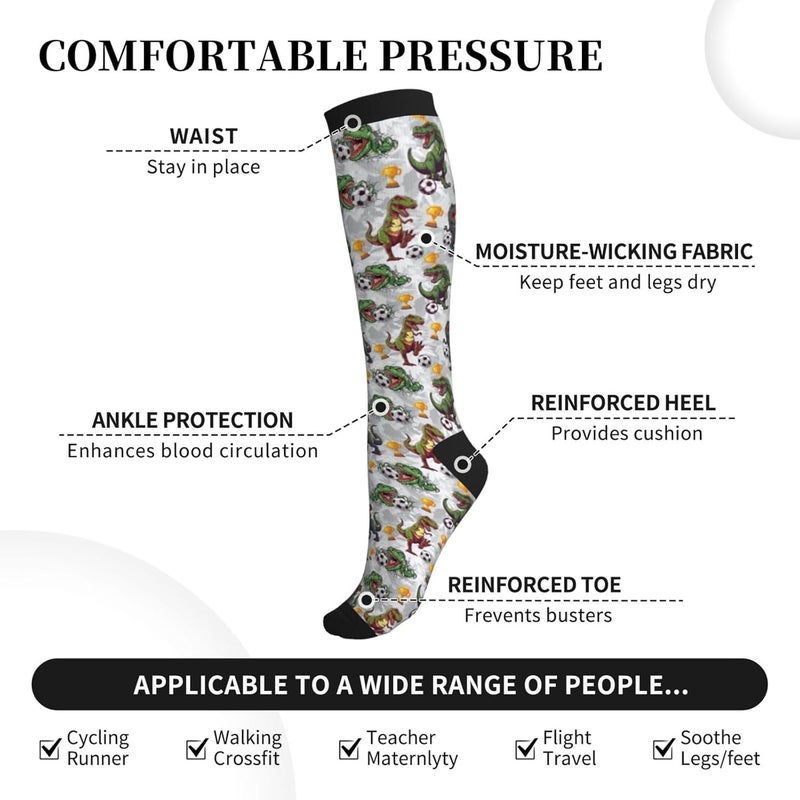 thmnj Compression Socks Knee High Support Socks for Women Men Circulation Stockings for Athletic Running Cycling Flying - Image 4